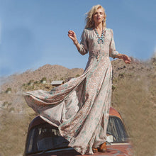 Load image into Gallery viewer, 2019 Women Summer Boho V-neck Party Evening Beach Dresses Long Maxi Dress Sundress Chiffon Party Evening Beach Dresses