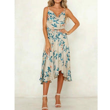 Load image into Gallery viewer, Bohe Floral Print Chiffon Long Dress 2019 Fashion Summer Spaghetti Strap V-Neck Party Casual Beach Sundress