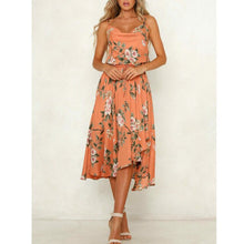 Load image into Gallery viewer, Bohe Floral Print Chiffon Long Dress 2019 Fashion Summer Spaghetti Strap V-Neck Party Casual Beach Sundress