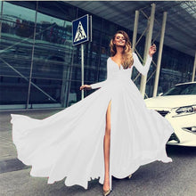 Load image into Gallery viewer, New Elegant Women Lace Chiffon Formal Wedding Bridesmaid Long Party Ball Prom Gown Dress Womens full Sleeve Long Dresses