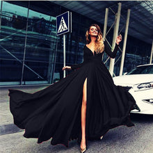Load image into Gallery viewer, New Elegant Women Lace Chiffon Formal Wedding Bridesmaid Long Party Ball Prom Gown Dress Womens full Sleeve Long Dresses