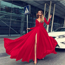 Load image into Gallery viewer, New Elegant Women Lace Chiffon Formal Wedding Bridesmaid Long Party Ball Prom Gown Dress Womens full Sleeve Long Dresses