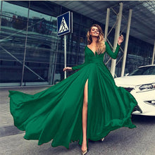 Load image into Gallery viewer, New Elegant Women Lace Chiffon Formal Wedding Bridesmaid Long Party Ball Prom Gown Dress Womens full Sleeve Long Dresses
