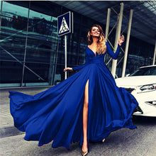 Load image into Gallery viewer, New Elegant Women Lace Chiffon Formal Wedding Bridesmaid Long Party Ball Prom Gown Dress Womens full Sleeve Long Dresses